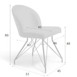 Silla De Comedor Tapizada Con Patas Metalicas EDA C -Demarques Tienda silla de comedor tapizada eda c patas metalicas 4