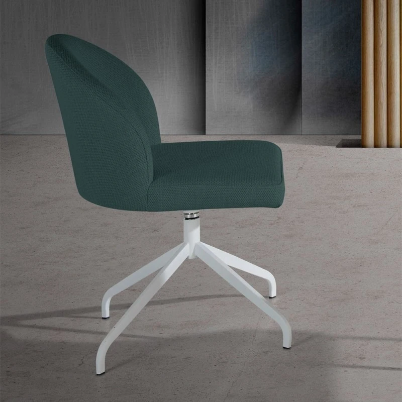 Silla Giratoria Comedor Tapizada Con Patas Metalicas EDA D 4 Silla Giratoria Comedor Tapizada Con Patas Metalicas EDA D - Imagen 2