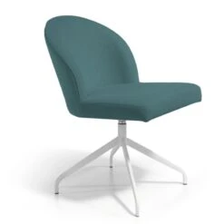 Silla Giratoria Comedor Tapizada Con Patas Metalicas EDA D