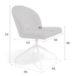 Silla Giratoria Comedor Tapizada Con Patas Metalicas EDA D 11 Silla Giratoria Comedor Tapizada Con Patas Metalicas EDA D -Demarques Tienda silla de comedor tapizada eda d pata metalica central 4