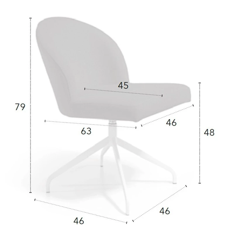 Silla Giratoria Comedor Tapizada Con Patas Metalicas EDA D 7 Silla Giratoria Comedor Tapizada Con Patas Metalicas EDA D - Imagen 5