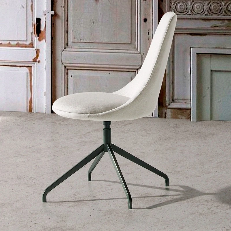 Silla Giratoria Comedor Tapizada Con Patas Metalicas HOYKO B 4 Silla Giratoria Comedor Tapizada Con Patas Metalicas HOYKO B - Imagen 2