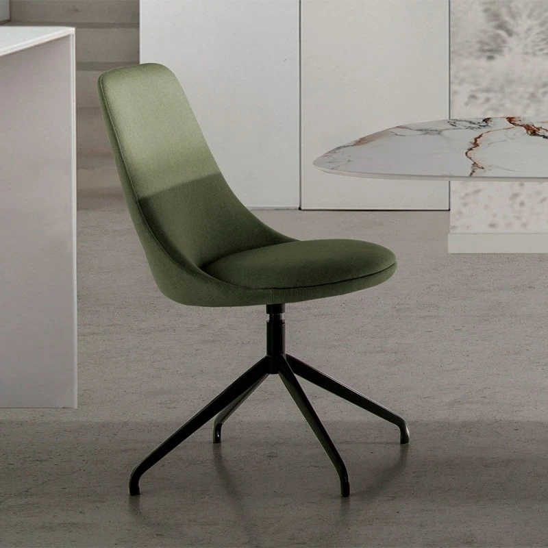 Silla Giratoria Comedor Tapizada Con Patas Metalicas HOYKO B 5 Silla Giratoria Comedor Tapizada Con Patas Metalicas HOYKO B - Imagen 3