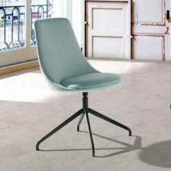 Silla Giratoria Comedor Tapizada Con Patas Metalicas HOYKO B