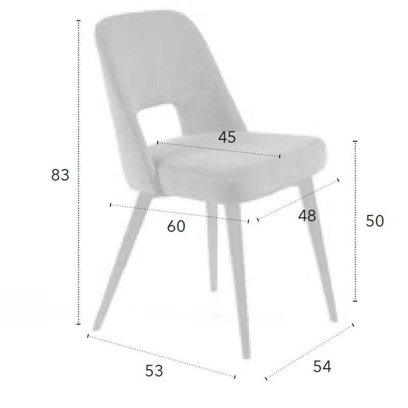 Silla De Comedor Tapizada Patas De Madera EMMA A 6 Silla De Comedor Tapizada Patas De Madera EMMA A - Imagen 4