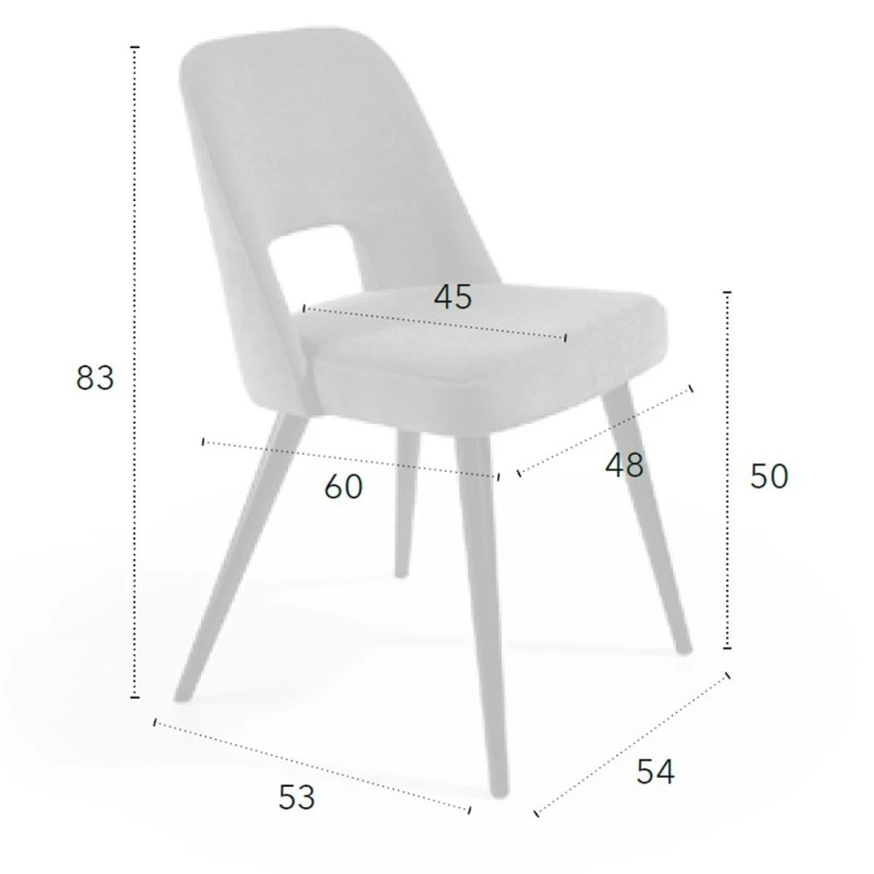 Silla De Comedor Tapizada Patas De Madera EMMA B 7 Silla De Comedor Tapizada Patas De Madera EMMA B - Imagen 5