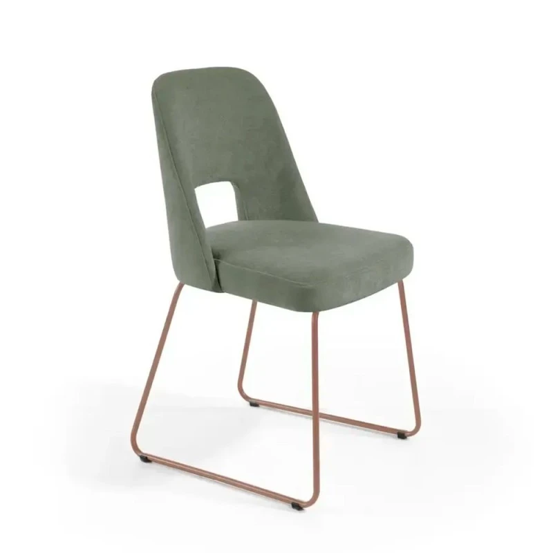 Silla De Comedor Tapizada Patin Metalico EMMA C 4 Silla De Comedor Tapizada Patin Metalico EMMA C - Imagen 2