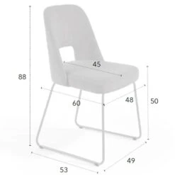 Silla De Comedor Tapizada Patin Metalico EMMA C 11 Silla De Comedor Tapizada Patin Metalico EMMA C -Demarques Tienda silla de comedor tapizada patin metalico emma c 4
