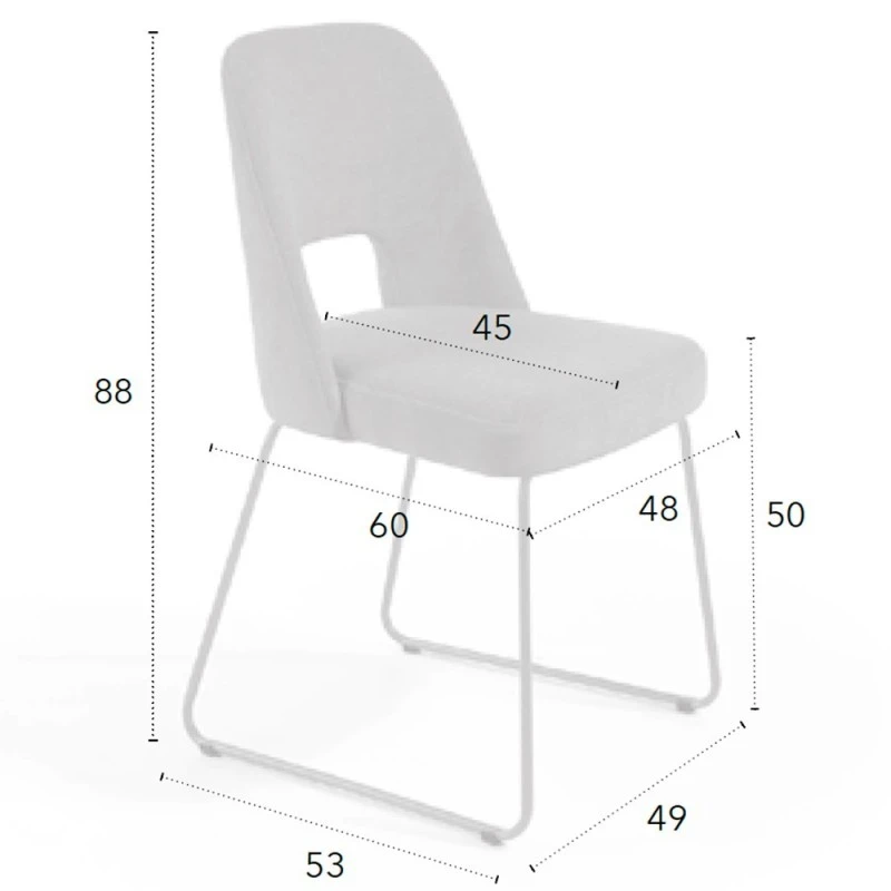 Silla De Comedor Tapizada Patin Metalico EMMA C 7 Silla De Comedor Tapizada Patin Metalico EMMA C - Imagen 5