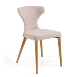 Sophie A - Silla De Comedor Tapizada Con Patas De Madera