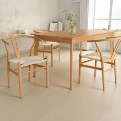 Silla De Madera Con Asiento De Cuerda Trenzado GOTLAND