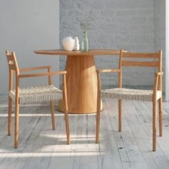 Silla De Madera Con Asiento De Cuerda Trenzado VIBBLE