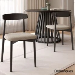 Silla De Madera De Roble Negro MALMOE