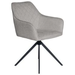 Silla Giratoria Tapizada Patas Metalicas Negras AMALIA