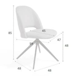 Silla Giratoria Con Retorno Tapizada Patas Metalicas CASSIA D -Demarques Tienda silla giratoria con retorno tapizada patas metalicas cassia d 4