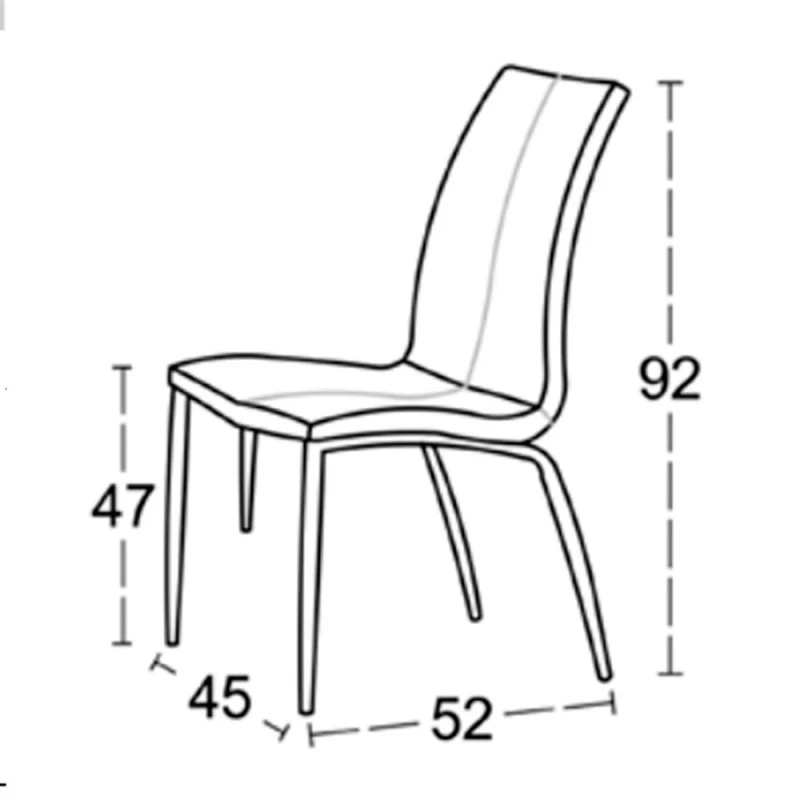 Silla Tapizada Con Tela Brido Y Patas Metalicas MIA 4 Silla Tapizada Con Tela Brido Y Patas Metalicas MIA - Imagen 3