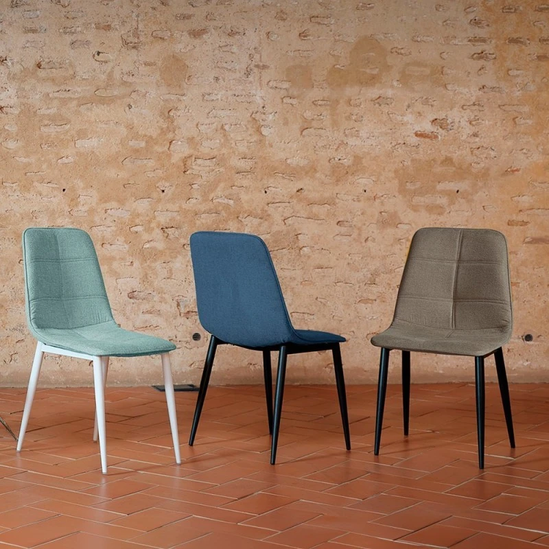 Silla Patas Metalicas Con Tapizado Tela Belfast DUNA 4 Silla Patas Metalicas Con Tapizado Tela Belfast DUNA - Imagen 2