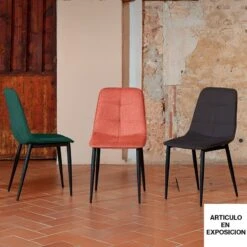 Silla Patas Metalicas Con Tapizado Tela Belfast DUNA