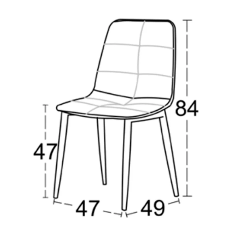 Silla Patas Metalicas Con Tapizado Tela Belfast DUNA 6 Silla Patas Metalicas Con Tapizado Tela Belfast DUNA - Imagen 4