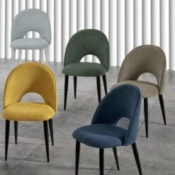 Silla Tapizada Tela Belfast Pata Metalica RYTA