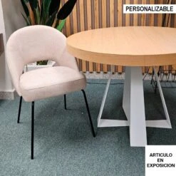 Silla Tapizada Comedor Con Pata Metalica LAURA