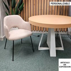 Silla Tapizada Con Brazos Y Pata Metalica DALLAS