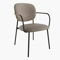 Silla Tapizada Con Brazos Y Patas Metalicas TOKYO