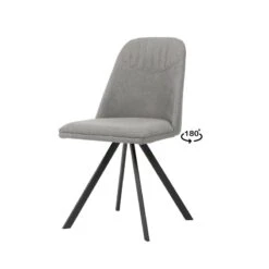 Silla Tapizada Con Patas Metalicas Negras CRIS