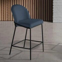 Eda A - Taburetea Alto Tapizado Con Patas Metalicas