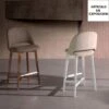 Taburete Alto Tapizado Patas Madera CASSIA A -Demarques Tienda taburete leger cassia b