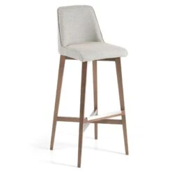 Taburete Tapizado Con Patas Madera LOLITA A -Demarques Tienda taburete lolita 2