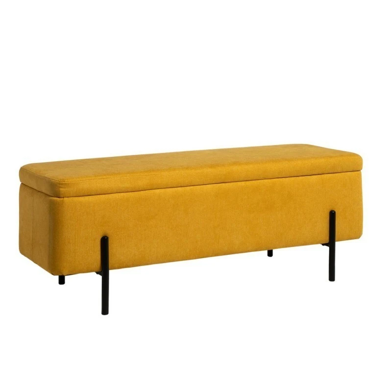 Banqueta Tapizada Mostaza Patas Metal Negro VIENA 3 Banqueta Tapizada Mostaza Patas Metal Negro VIENA