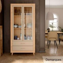 Vitrina 2 Puertas Y 2 CAJONES Ancho 90 Cm MILAN III