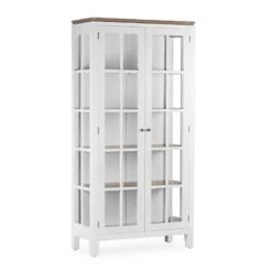 VITRINA COLONIAL BLANCA EVEREST 2 PUERTAS DE CRISTAL