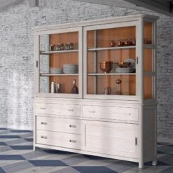 CERDEÑA - VITRINA RUSTICA CON PUERTAS CORREDERAS