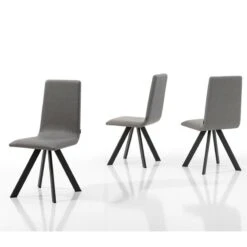 Silla De Comedor Tapizada Y Patas Metalicas VULCANO -Demarques Tienda vulcano silla comedor tapizada y patas metalicas disponible en varios acabados 2