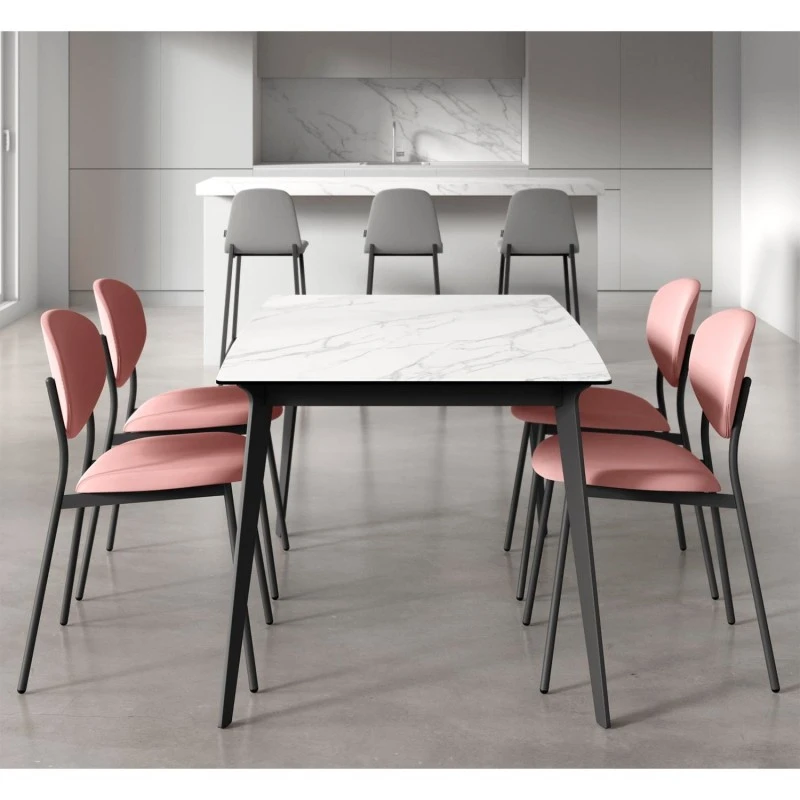 Silla De Cocina Tapizada Con Estructura Metalica WAY 5 Silla De Cocina Tapizada Con Estructura Metalica WAY - Imagen 3